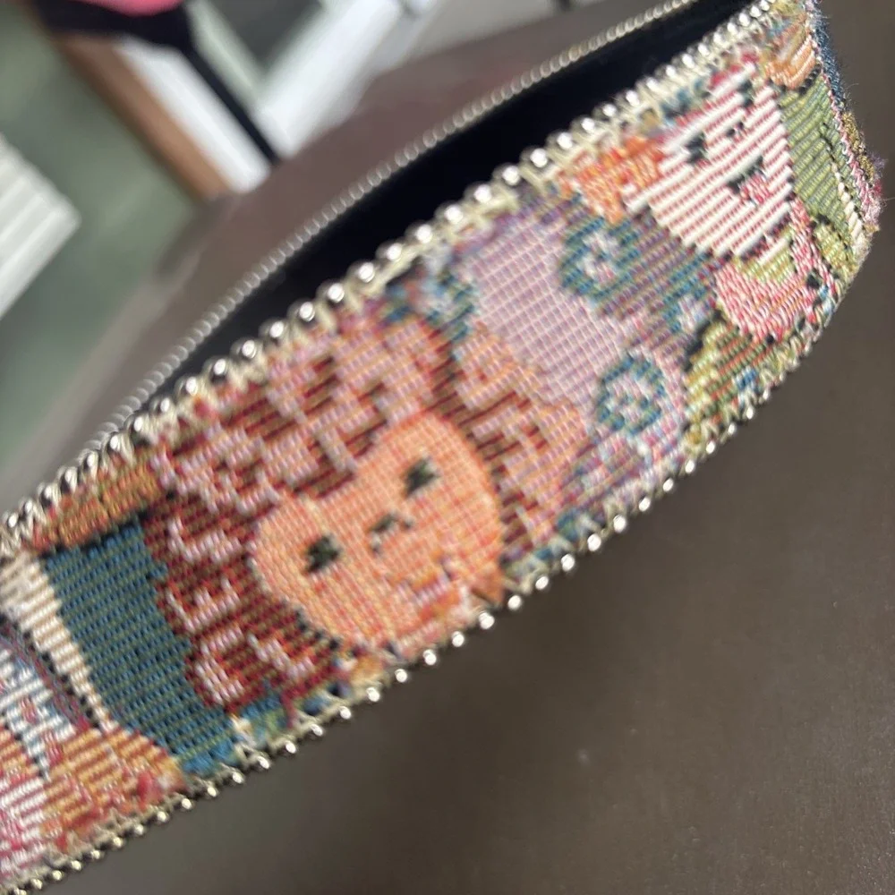 Absolutely Fresh Genuine Bond Leather Belt People‎ Diversity Tapestry Small USA